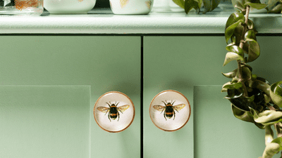 Gold Bee Print Drawer Pull/Drawer Knob