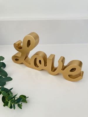 Gold Standing Love Word Decoration