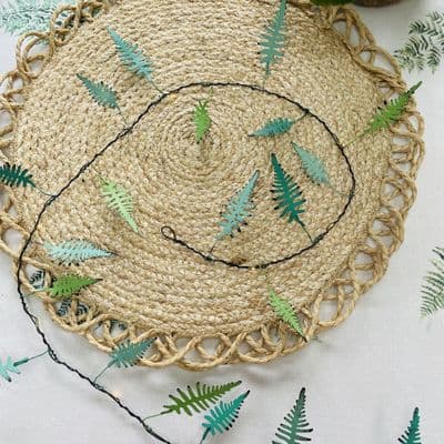 Green Fern Leaf Garland,  LED Light String