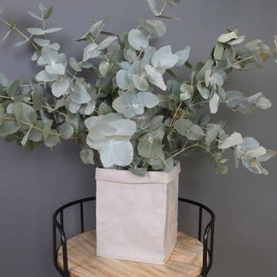 Grey Tall Square Paper Storage  Bag/Basket/Planter