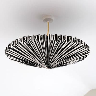 Hand Made Screen Printed Paper Ceiling Lampshade, Black Eclipse