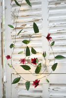 Handmade Clematis Floral,  LED Light Up Garland