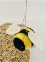 Hanging Felt Bumble Bee Decoration by Gisela Graham