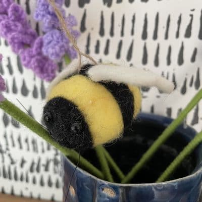 Hanging Felt Bumble Bee Decoration by Gisela Graham
