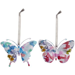 Hanging Pastel Watercolour Butterfly Decorations, Set of 2