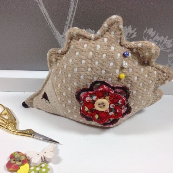 Hedgehog Pincushion - Beige
