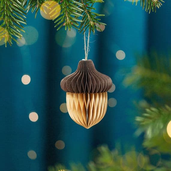 Honeycomb Paper Acorn , Hanging Decoration