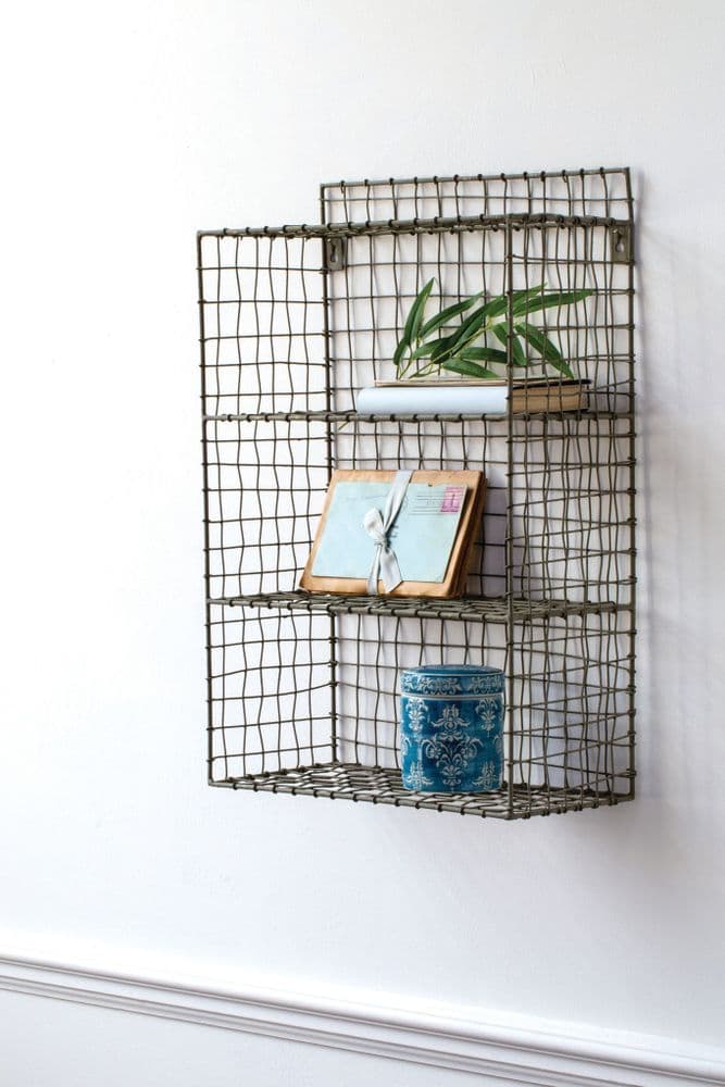 Industrial style wire shelf unit