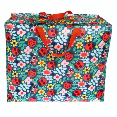 Jumbo Storage Bag - Bright Floral Ladybird Garden