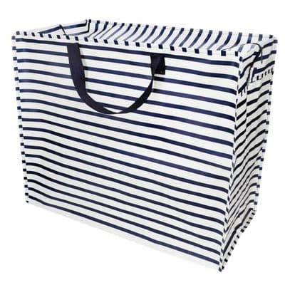 Jumbo Storage Bag - Navy Nautical Stripes
