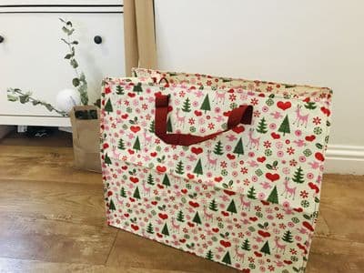 Jumbo Storage Bag - Retro 1950's Christmas