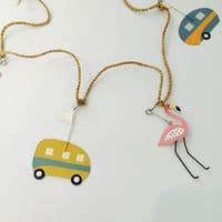 Kitsch Flamingo and Caravan Hanging Garland