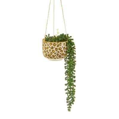 Leopard Print Ceramic Hanging Plant Pot/Planter