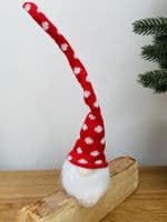 Light Up, Red and White Spotty Hat Gonk, Christmas Decoration