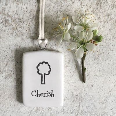 Little Porcelain Hanger, 'Cherish' by East of India