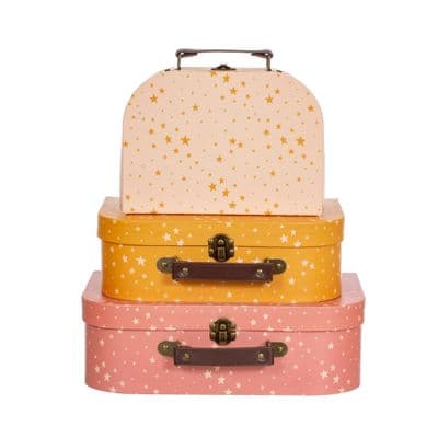 Little Stars, Set of 3 Storage Suitcases Crafts/Collections