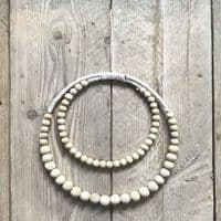 Macrame Wrapped Natural Beaded Wreath