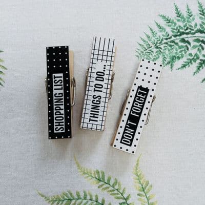 Magnetic 'To Do' Memo Pegs, Set of 3 Mono