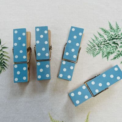 Magnetic 'To Do' Memo Pegs, Set of 4, Blue Polka Dot