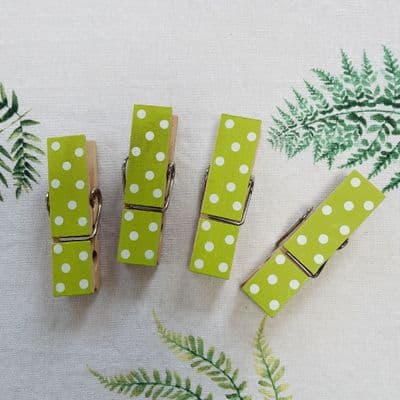 Magnetic 'To Do' Memo Pegs, Set of 4, Green Polka Dot