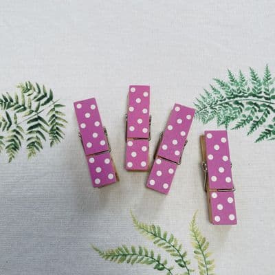Magnetic 'To Do' Memo Pegs, Set of 4, Pink Polka Dot