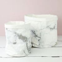 Marble Medium Round Paper Storage  Bag/Basket/Planter