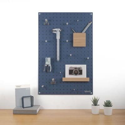 Medium Block Design Pegboard with Pegs - Navy Blue