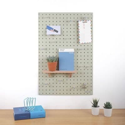 Medium Block Wooden Pegboard with Pegs  - Sage Green