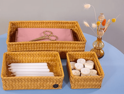 Medium, Recycled Storage Basket - Mustard Yellow