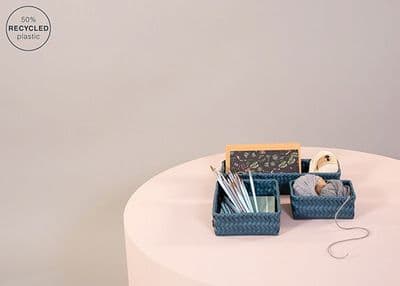 Medium, Recycled Storage Basket - Steel Blue