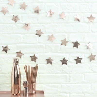 Metallic Rose Gold Star Paper Garland