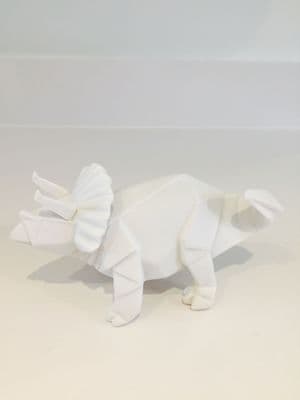 Mini LED White Triceratops Dinosaur Lamp