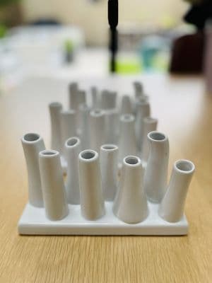 Multi Stem Ceramic Vase -Simply  White