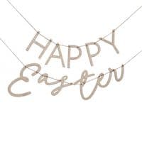 Natural Wood  'Happy Easter' Garland