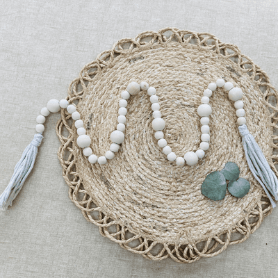 Natural Wooden Beaded Hanging Tassel Decoration