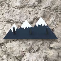 Navy Blue  Wooden Mountain Pegboard/Hooks