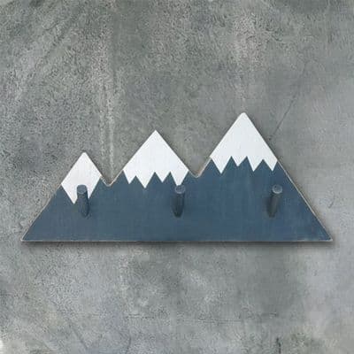 Navy Blue  Wooden Mountain Pegboard/Hooks