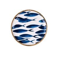 Ocean Fish, Enamelled Mango Wood Tray 30cm
