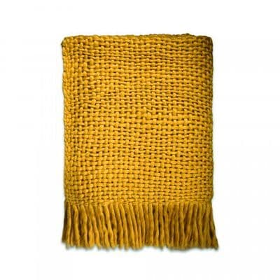 Ochre Mustard Vienna Chunky Recycled Blanket