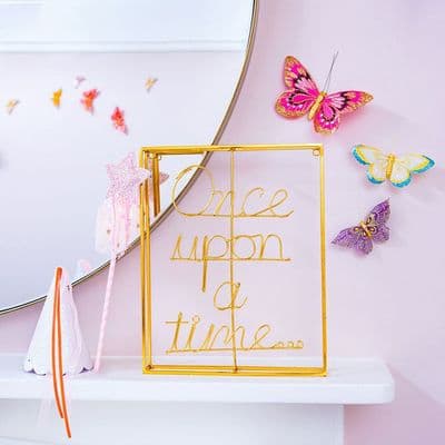 Once Upon A Time Gold Wire Word Art