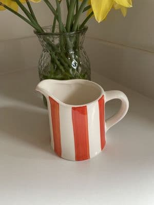 Orange  Striped Jug/Creamer by Gisela Graham
