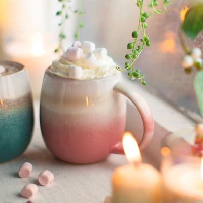 Pastel Pink  Ombre Dip Glazed Mug