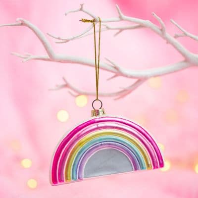 Pastel Sparkly Rainbow, glass hanging decoration
