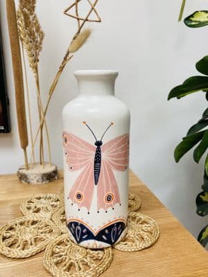 Pink Butterfly Vase by Bonbi Forest
