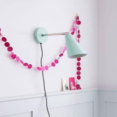 Pistachio Green Plug in Wall Lamp