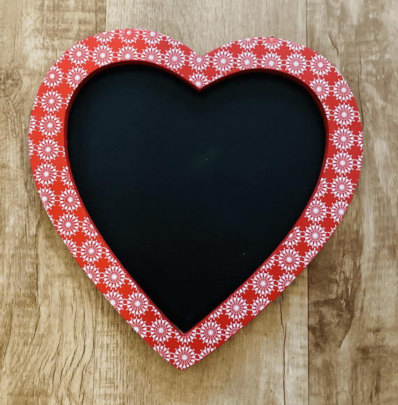 Red Scandi Style Heart Chalkboard by Gisela Graham