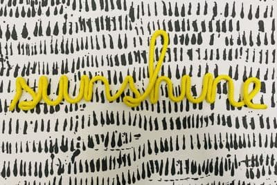Rope Wire Word, 'Sunshine', Bright Yellow