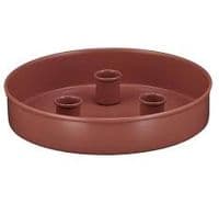 Round Candle Platter, Candle Holder - Brick