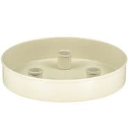Round Candle Platter, Candle Holder - Stone White/Cream