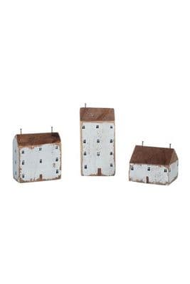 Rustic Wooden Cottages, Set of 3